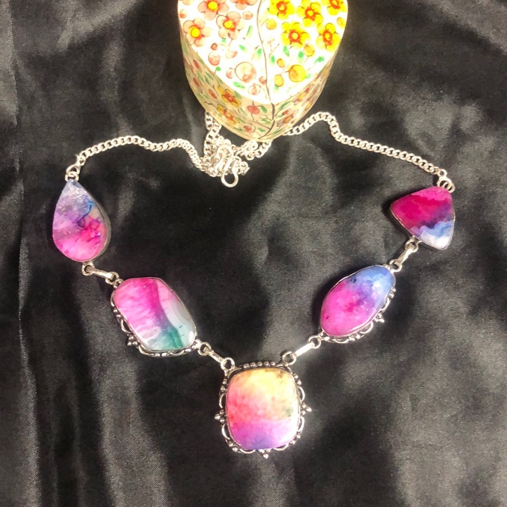 Rainbow Solar Quartz Necklace.